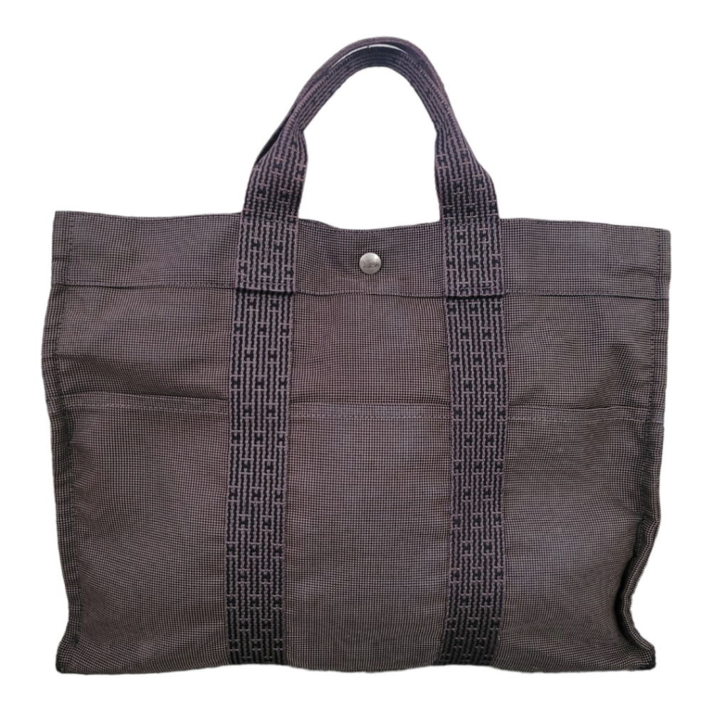 Hermes Herline GM Fourre Tout Black Gray Tote Handbag